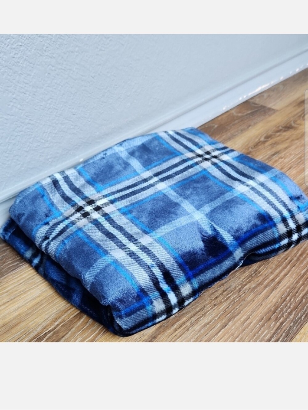 CVS Blue Plaid Throw Blanket